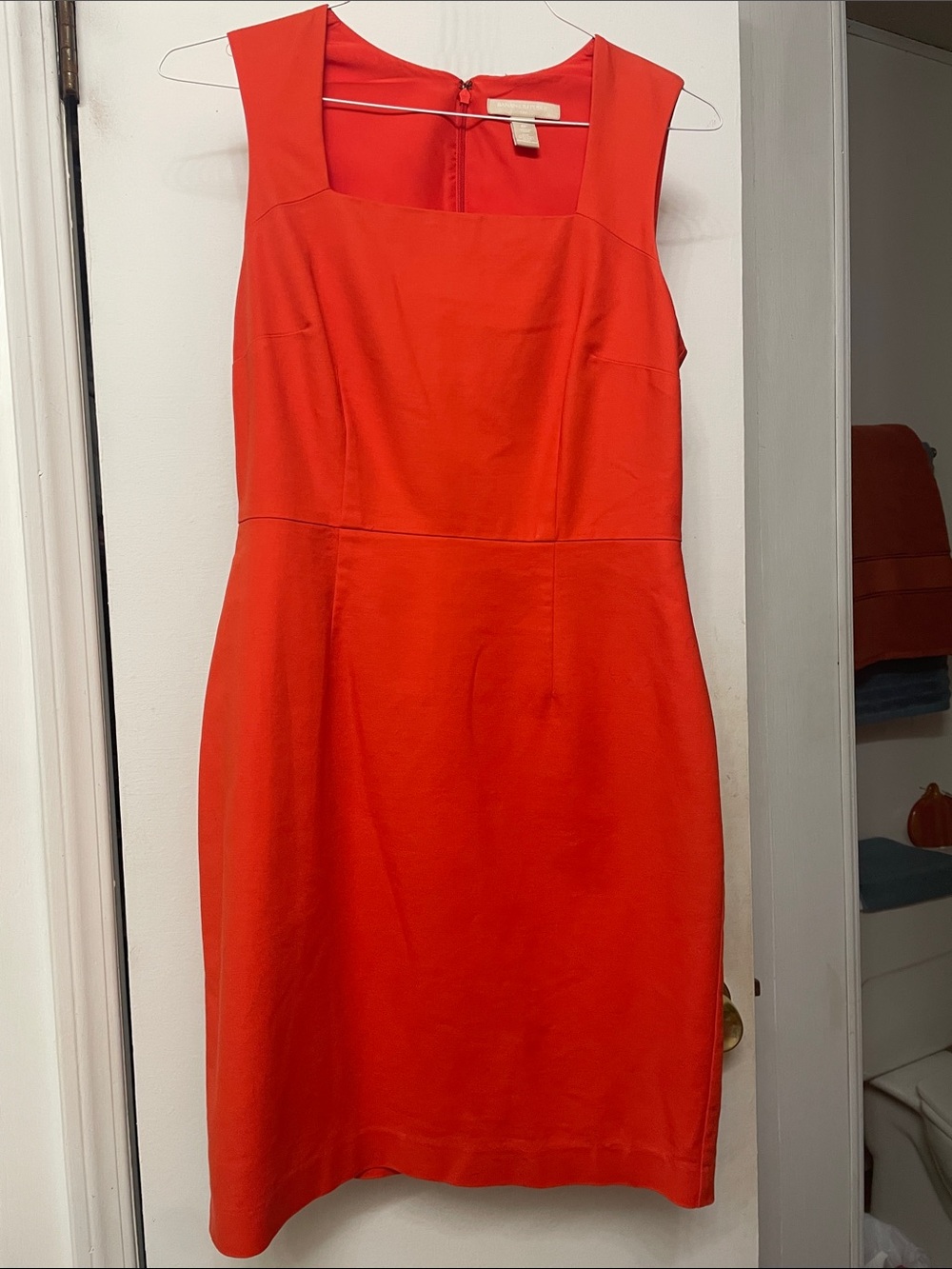 Banana Republic Orange Square-Neck Sheath Dress